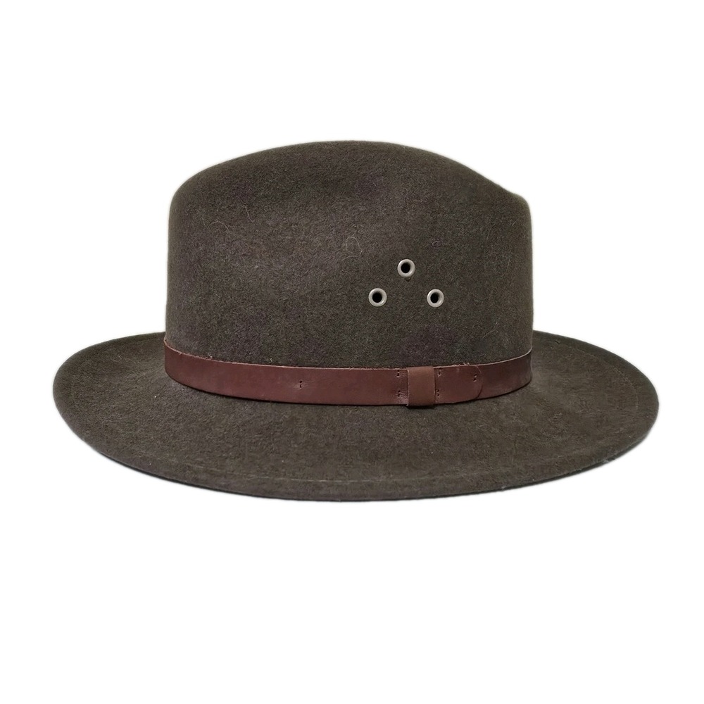 Country Gentleman hat Lite Felt 100% Wool Safari Brown Mens Size Large Green